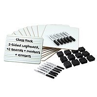 CHARLES LEONARD Dry Erase Lapboard Class Pack with Markers and Erasers