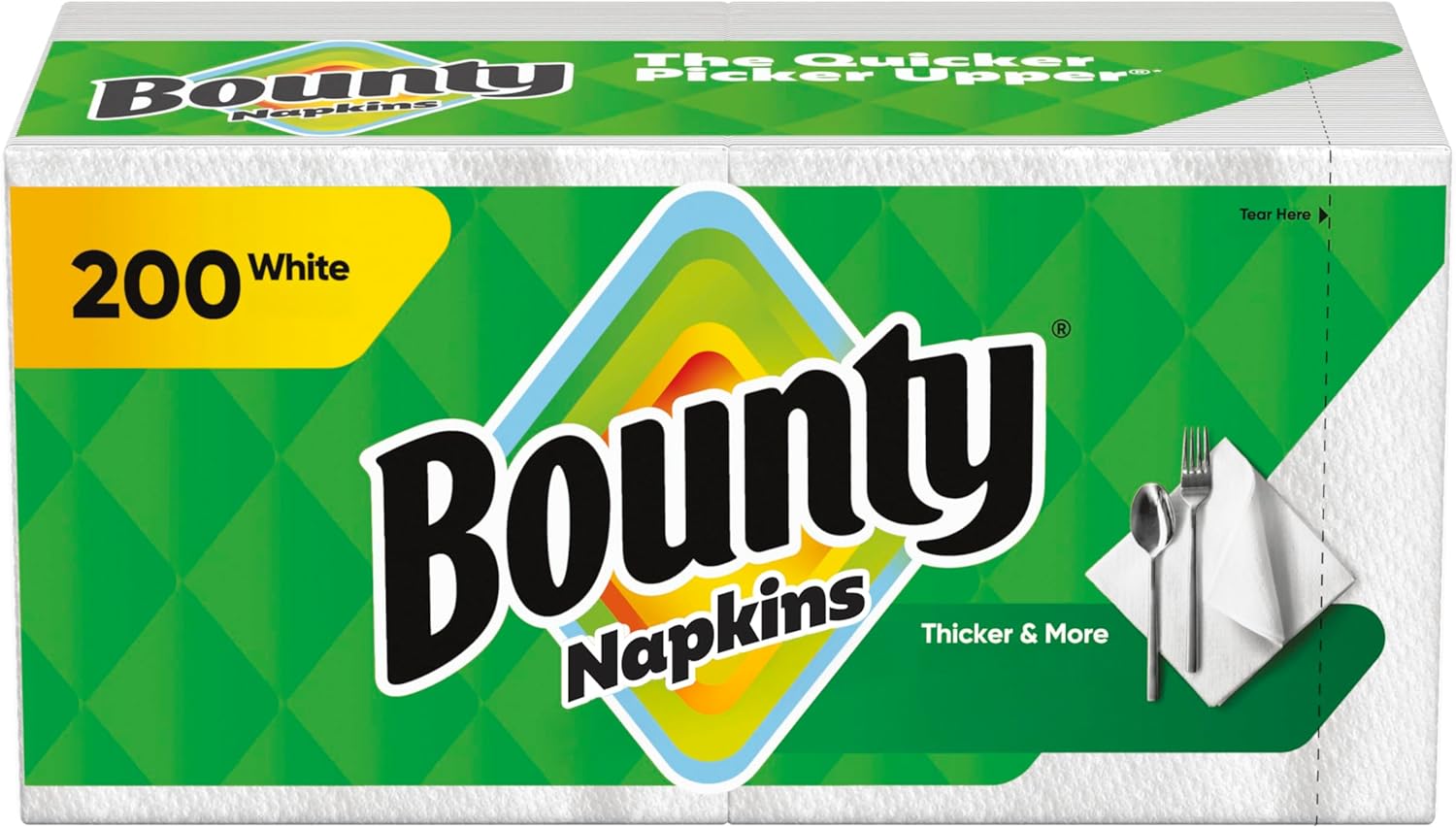 Bounty Quilted Napkins 1-Ply 12 1/10 x 12 White 200/Pack (96595PK)
