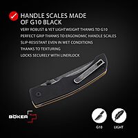 BÖKER PLUS® Poke Knife - Pocket folding knife with D2 steel blade with thumb pin - linerlock