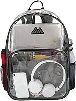 Summit Ridge Waterproof Clear Backpack with Water Bottle Holder - Stadium Approved Heavy-Duty Clear Backpack