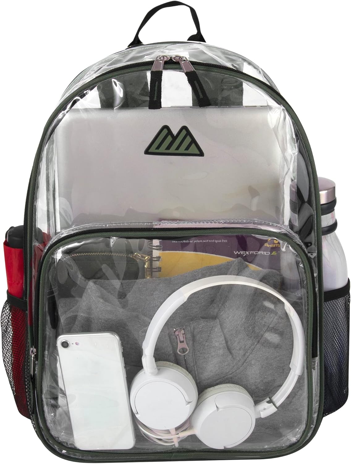 Summit Ridge Waterproof Clear Backpack with Water Bottle Holder - Stadium Approved Heavy-Duty Clear Backpack