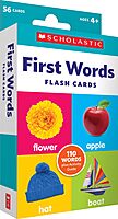 Scholastic First Words Flash Cards, 6-1/4inH x 3-5/16inW, Pre-K, Pack Of 56 Cards