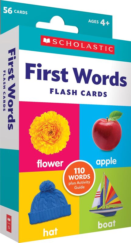 Scholastic First Words Flash Cards, 6-1/4inH x 3-5/16inW, Pre-K, Pack Of 56 Cards