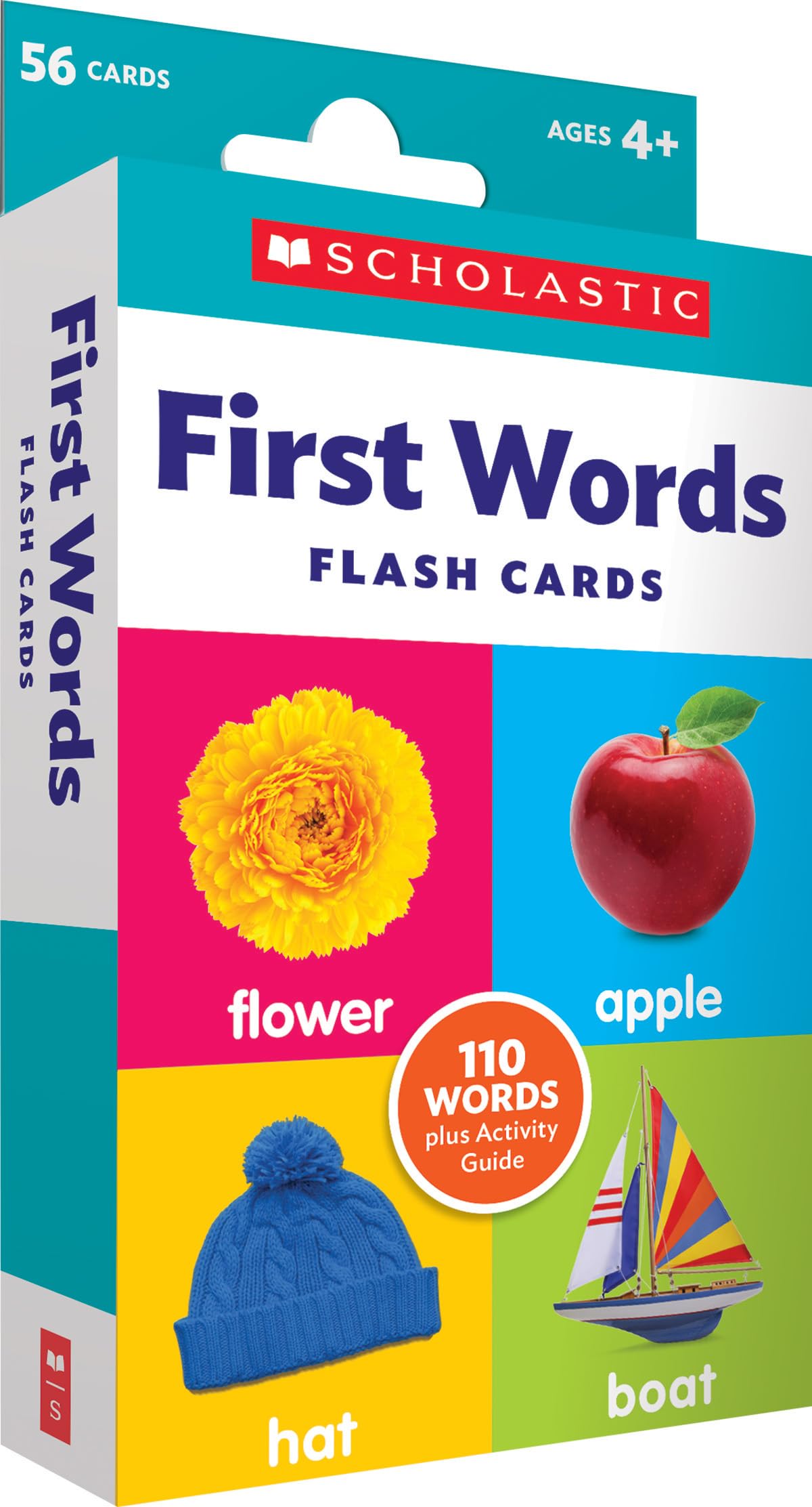Scholastic First Words Flash Cards, 6-1/4inH x 3-5/16inW, Pre-K, Pack Of 56 Cards