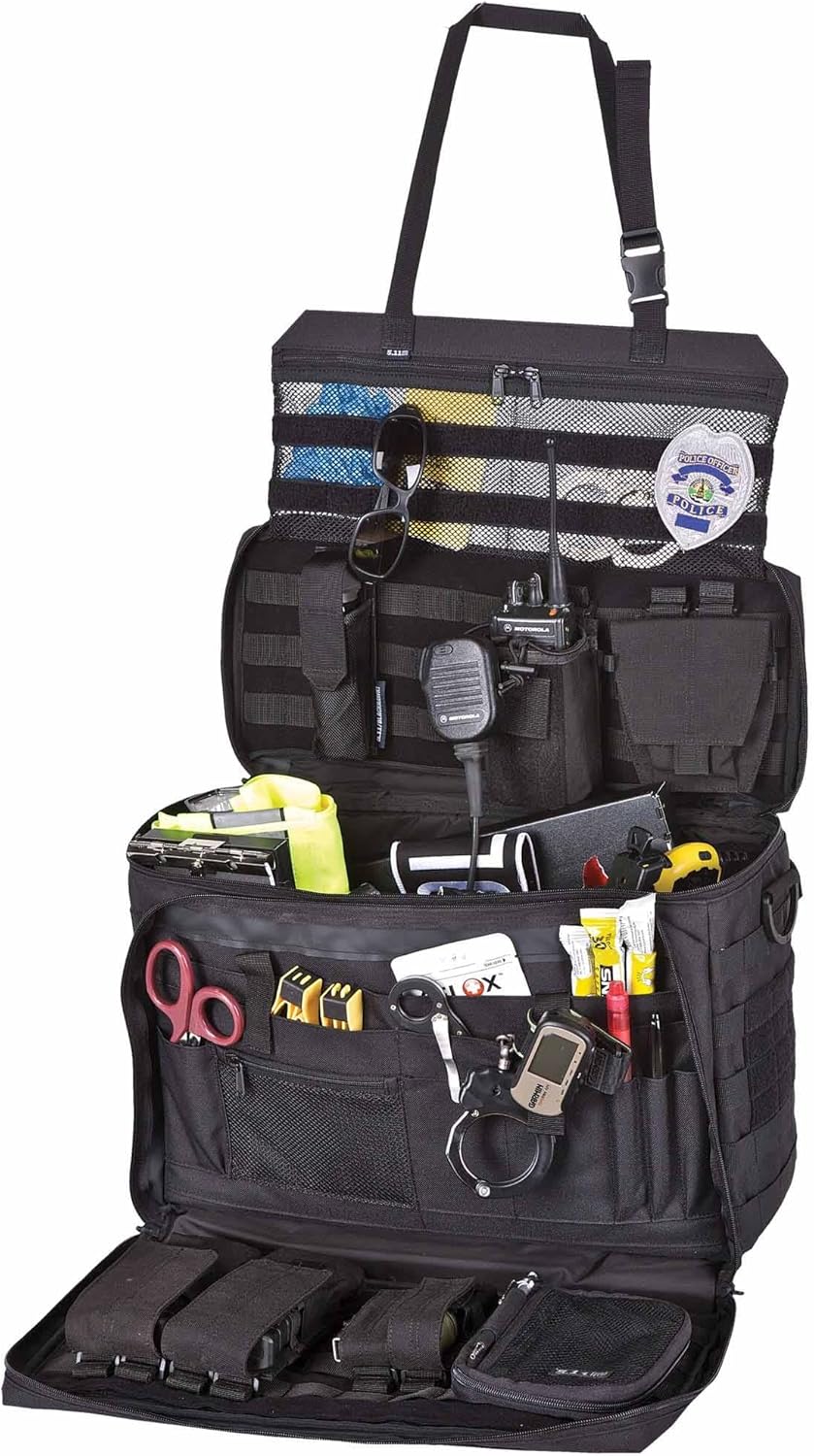 5.11 Tactical Wingman Patrol Bag – Police Gear Car Seat Organizer for Law Enforcement, Black, Style 56045ABR