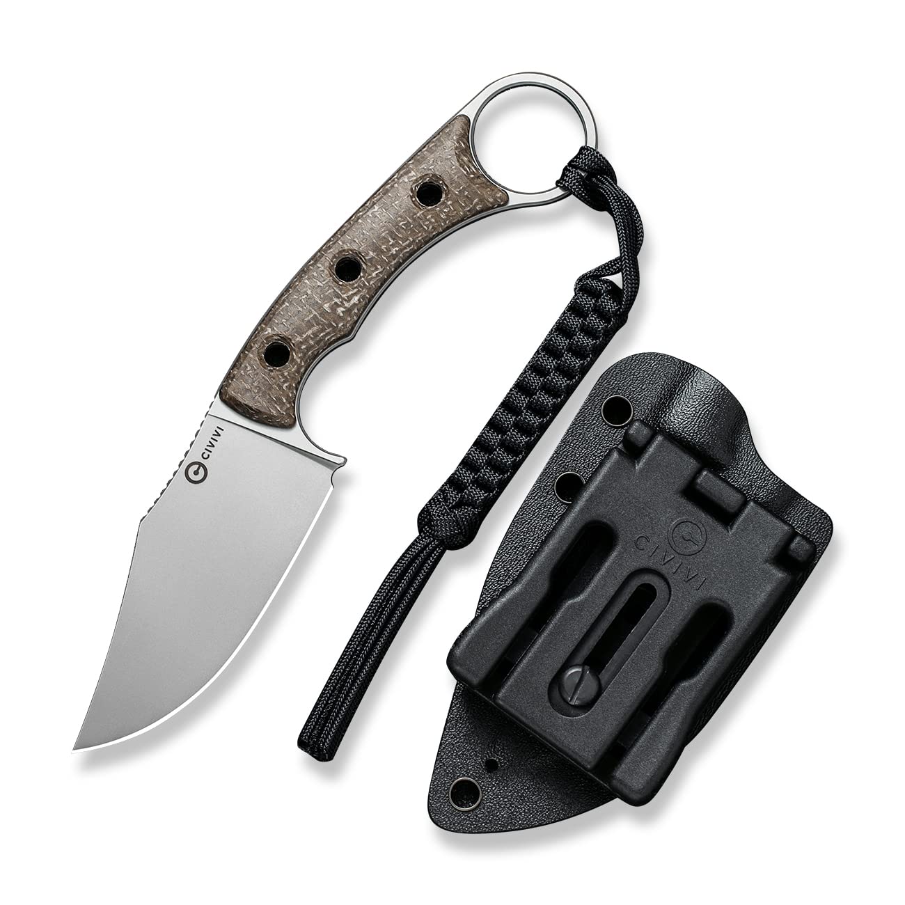 CIVIVI Midwatch Fixed Blade Knife, 3.39" Bohler N690 with Kydex Sheath