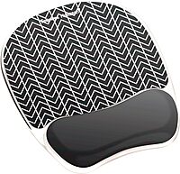 Fellowes Photo Gel Mouse Pad Wrist Rest with MICROBAN - Black Chevron (9549901)