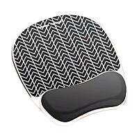Fellowes Photo Gel Mouse Pad Wrist Rest with MICROBAN - Black Chevron (9549901)
