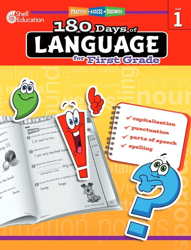 Shell Education 180 Days of Language for First Grade (180 Days of Practice)