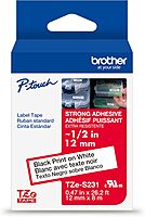BROTHER Genuine TZe231 Laminated Label Tape 12mm Black on White