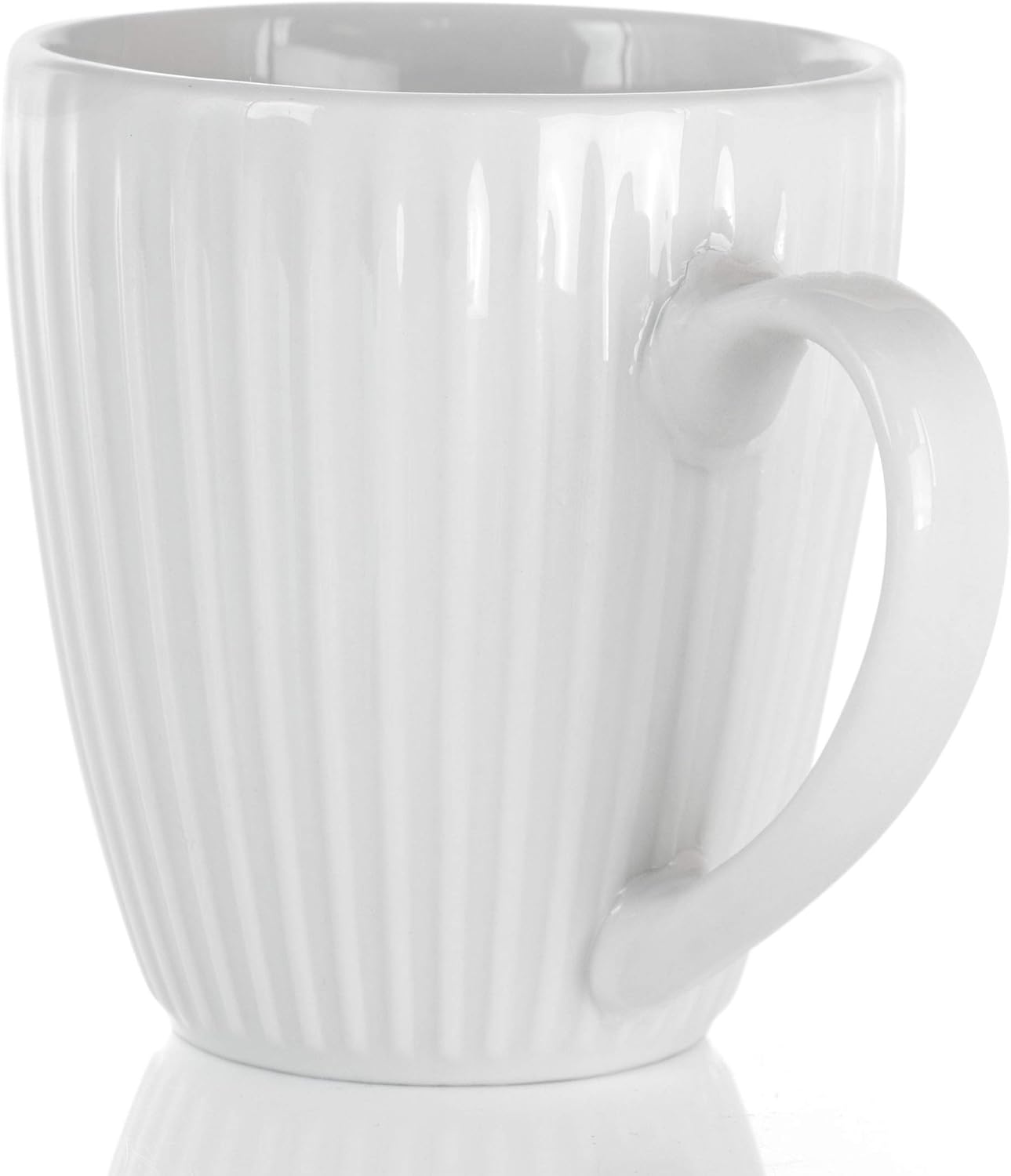 Elama Elle 12 Piece Round Porcelain Mug Set in White