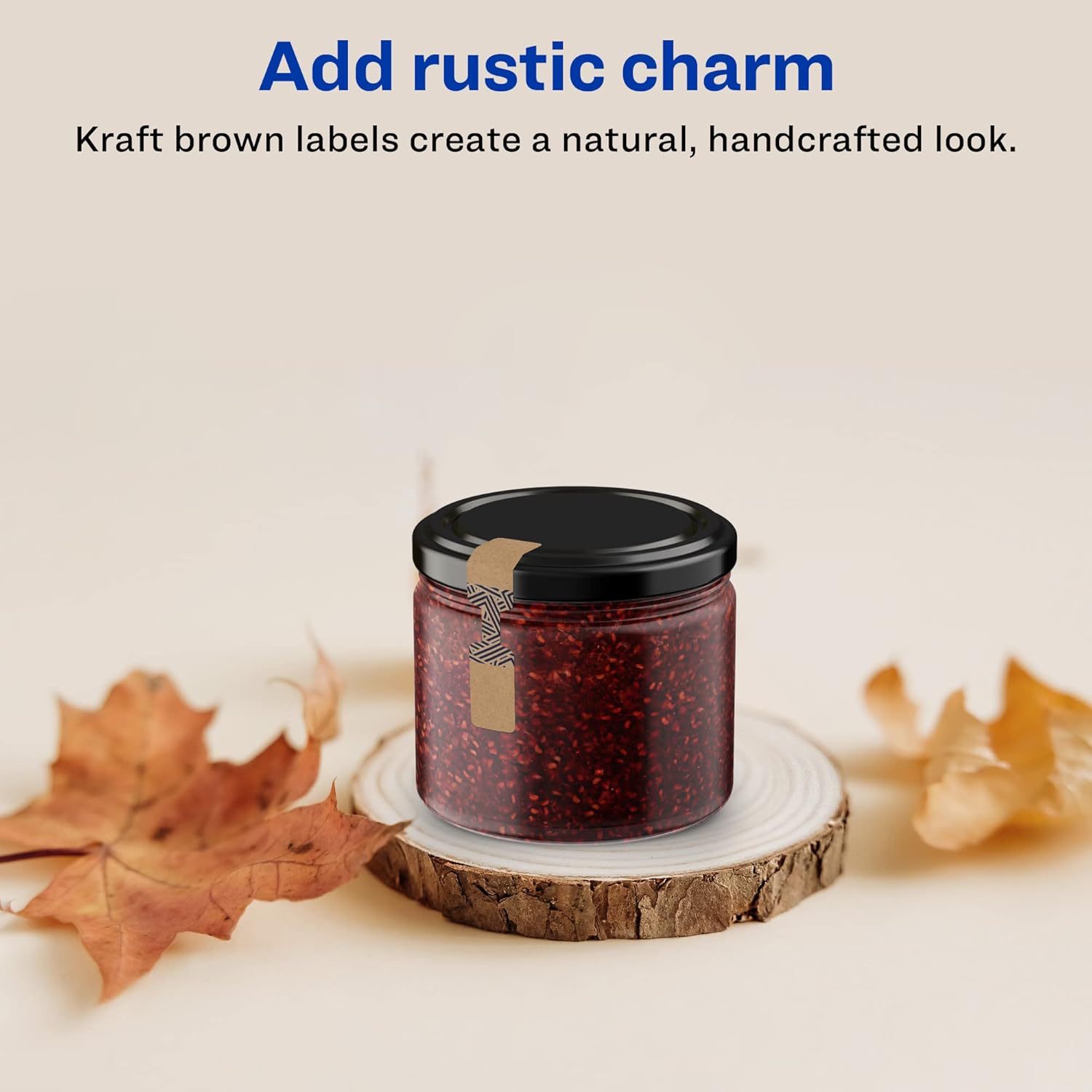 Avery Kraft Brown Barbell Labels, Sure Feed Technology, 0.5" x 2.5", Laser/Inkjet Printable