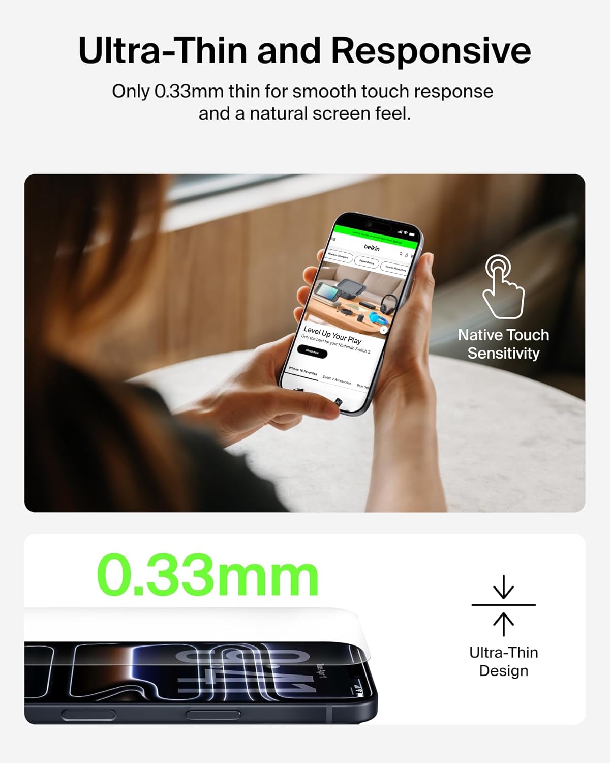 Belkin ScreenForce Screen Protectors for iPhone 17/16 Pro & 17 Pro Max