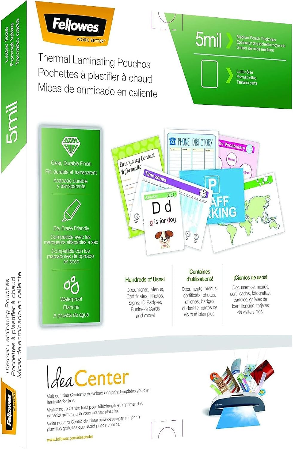 Fellowes Thermal Laminating Pouches, Letter Size 9 x 11.5 Inches