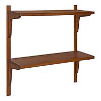 Kate and Laurel Meridien Mid-Century Wall Shelves, 24" x 8" x 24", Walnut, Transitional Wall Decor and Storage Walnut Brown 24x8x24