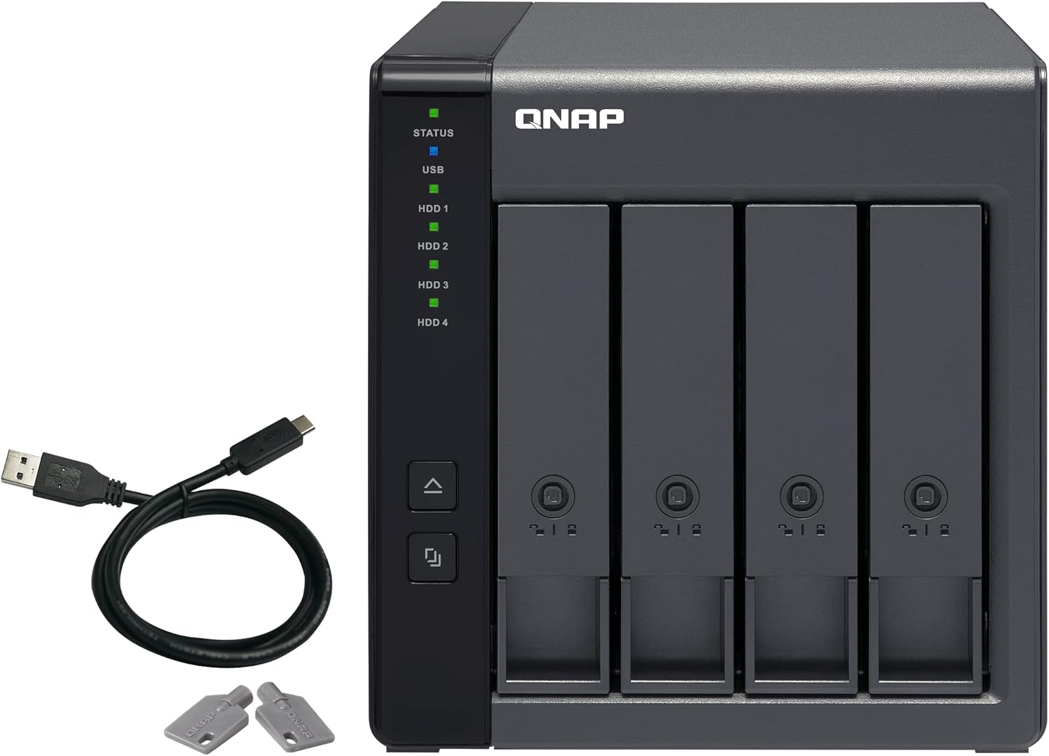 QNAP TR-004 4 Bay USB Type-C Direct Attached Storage (DAS) with hardware RAID (Diskless) 4 Bay Diskless