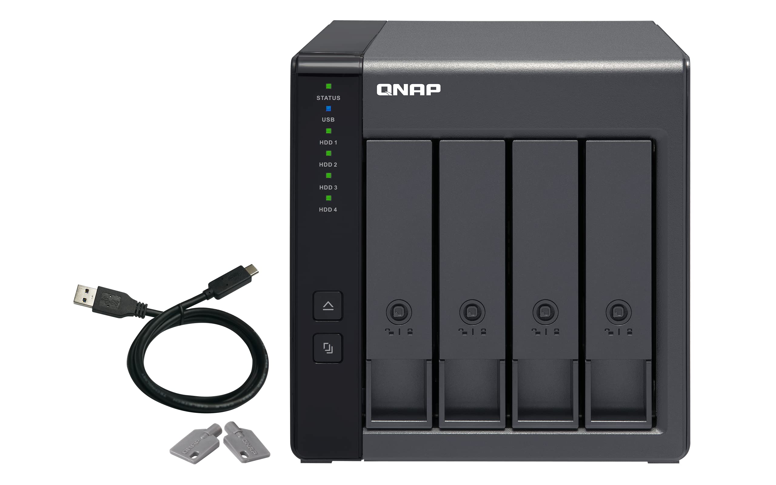 QNAP TR-004 4 Bay USB Type-C Direct Attached Storage (DAS) with hardware RAID (Diskless) 4 Bay Diskless