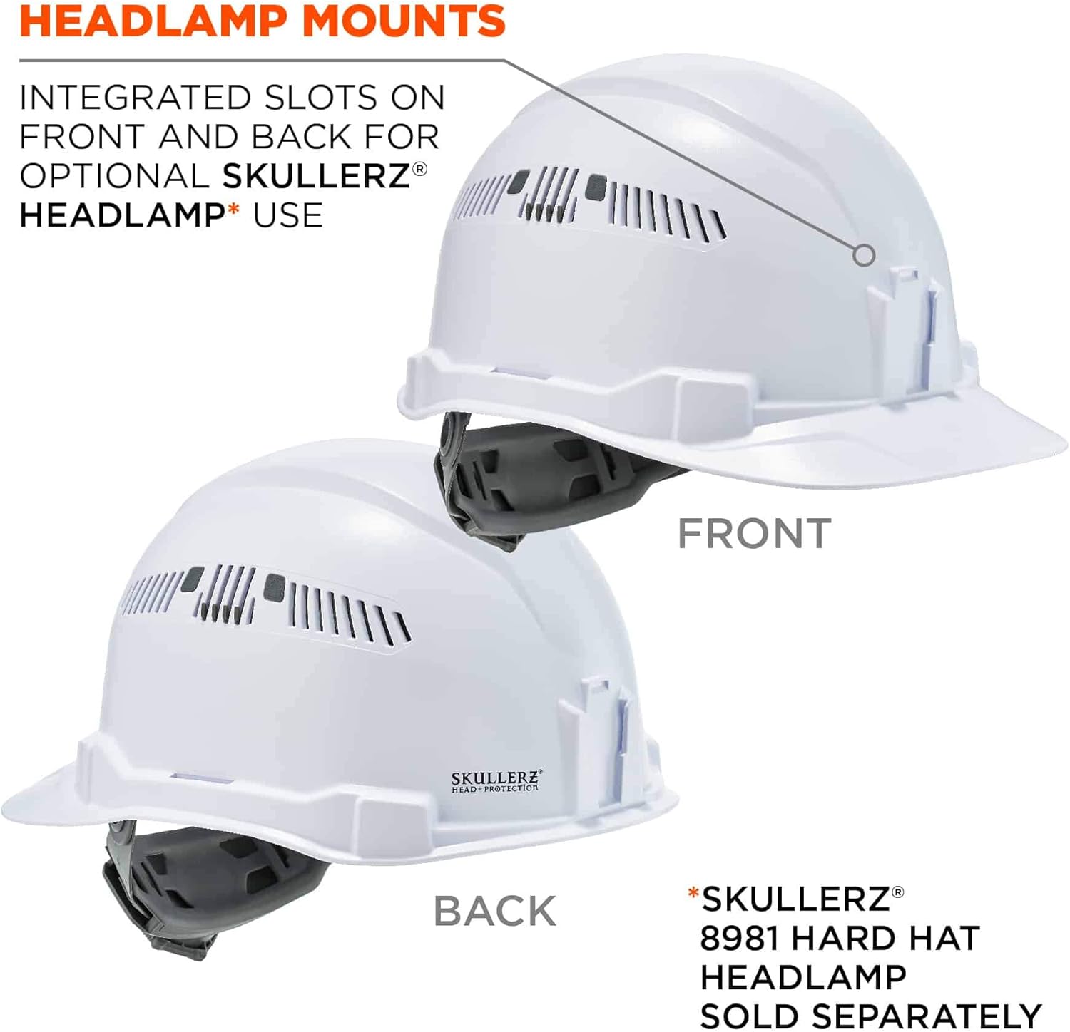 ERGODYNE Skullerz Vented Cap-Style Hard Hat, Ratchet Suspension, Class C