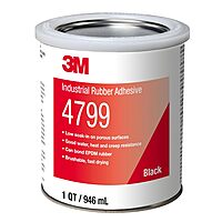 3M Industrial Adhesive 4799, Black, 1 Quart Can, Heat and Water Resistant, Long-Lasting Endurance, Bonds Firmly