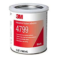 3M Industrial Adhesive 4799, Black, 1 Quart Can, Heat and Water Resistant, Long-Lasting Endurance, Bonds Firmly