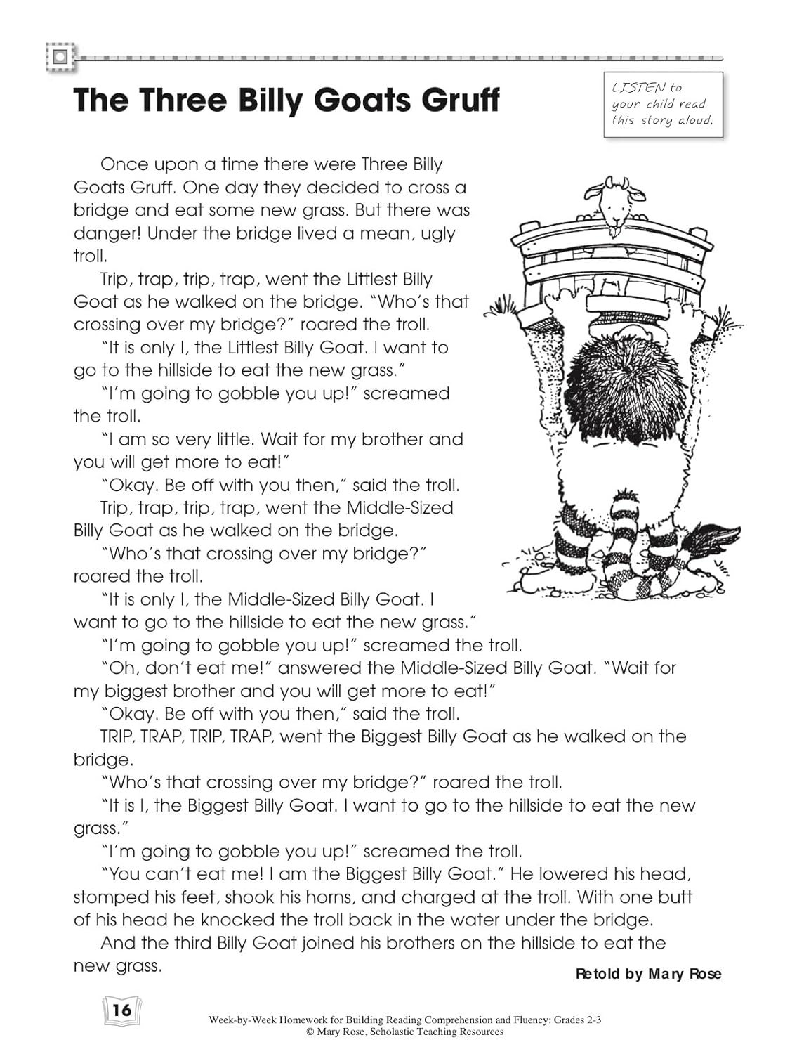 Week-by-Week Homework for Building Reading Comprehension & Fluency: Grades 2–3: 30 Reproducible High-Interest Passages
