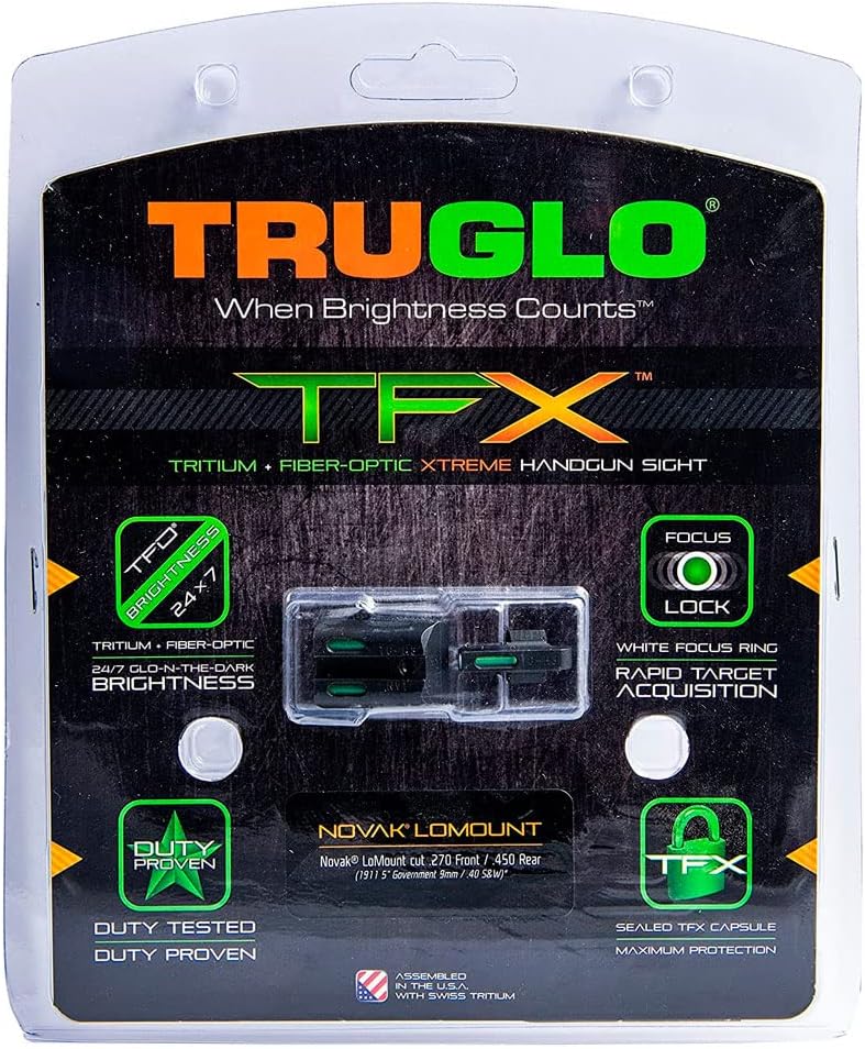 TRUGLO TFX Day/Night Handgun Sight (Tritium & Fiber-Optic)