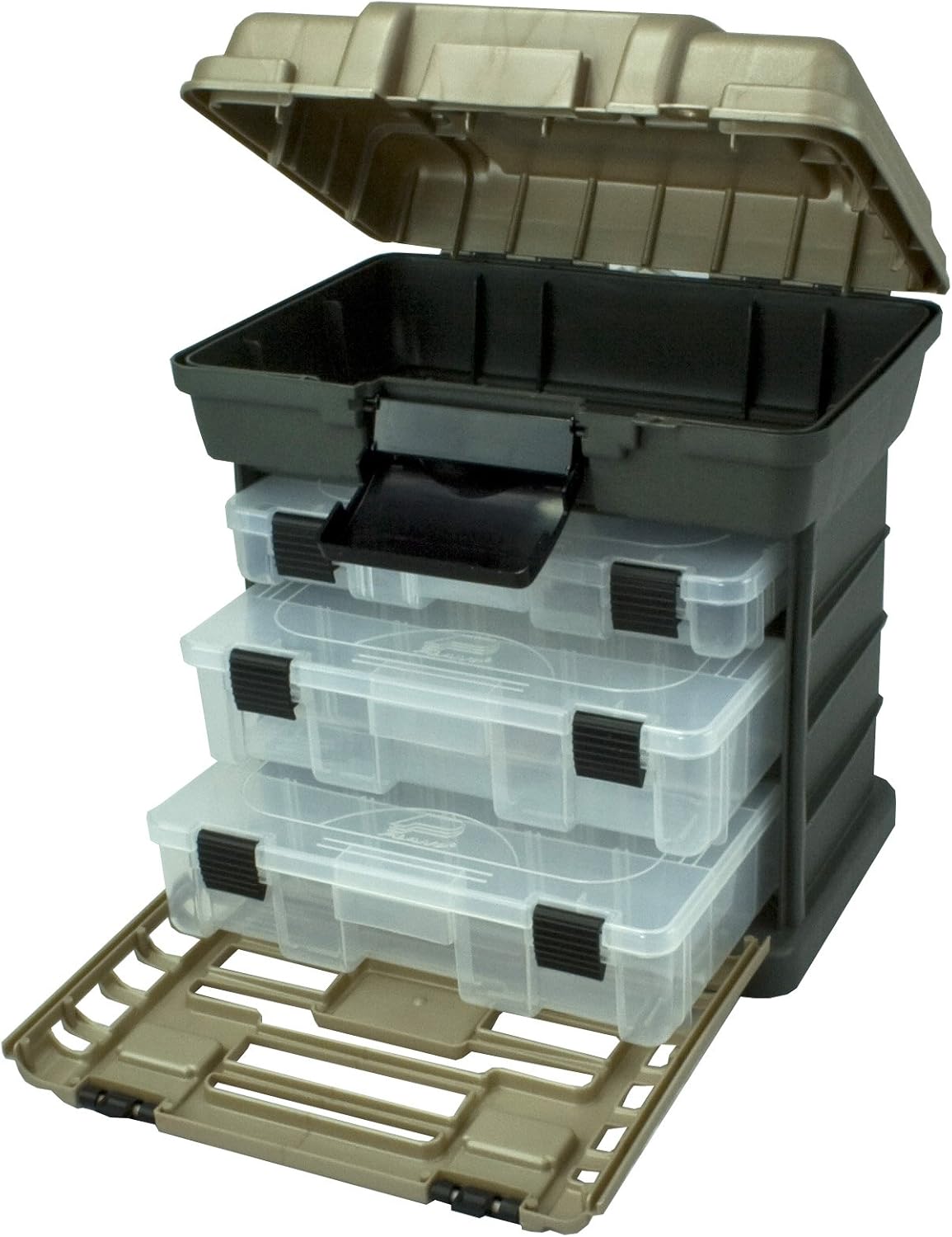 Plano Molding 1363 Stow N Go Toolbox, Graphite Gray and Sandstone Medium Organizers