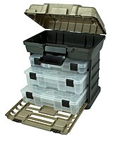 Plano Molding 1363 Stow N Go Toolbox, Graphite Gray and Sandstone Medium Organizers