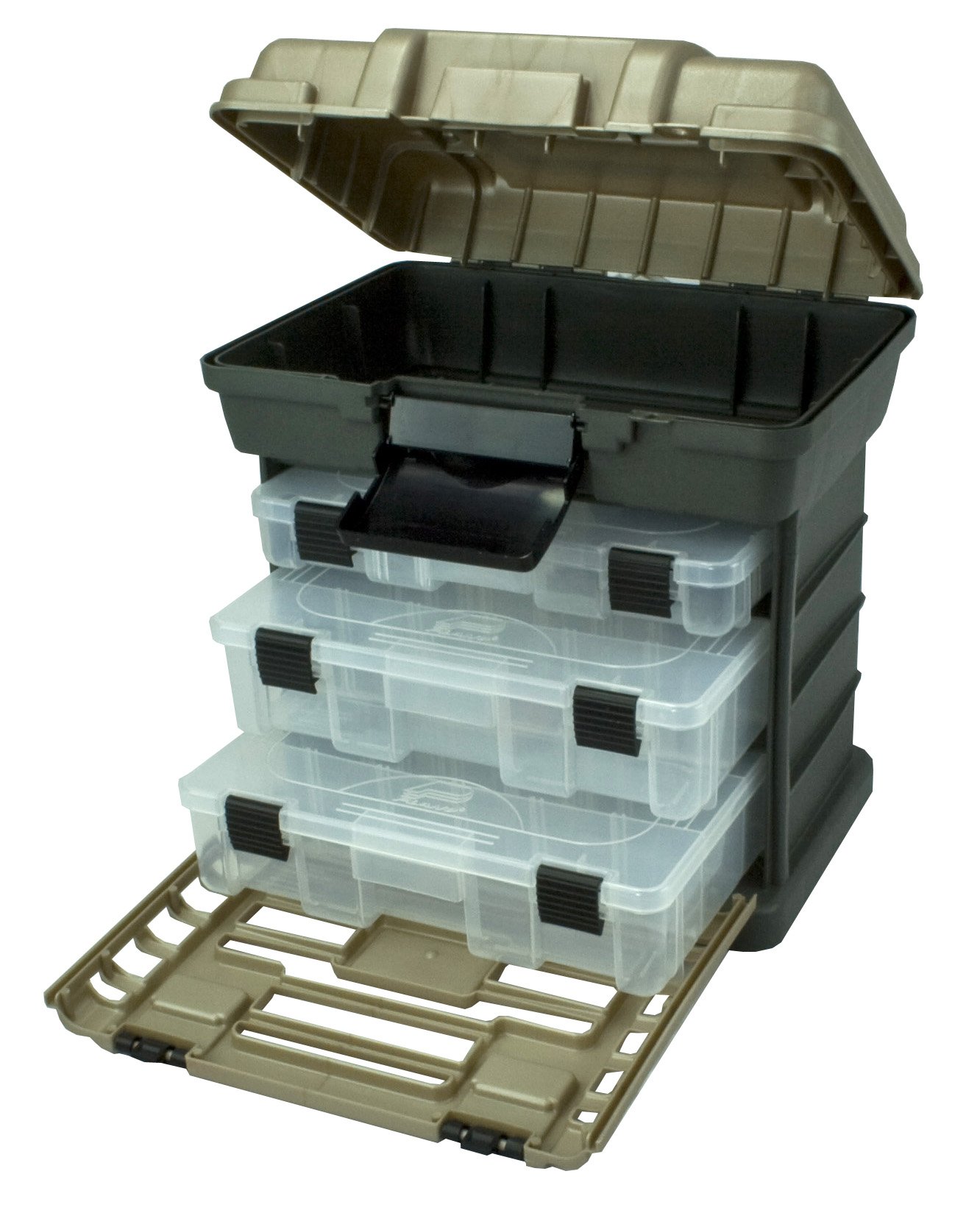Plano Molding 1363 Stow N Go Toolbox, Graphite Gray and Sandstone Medium Organizers