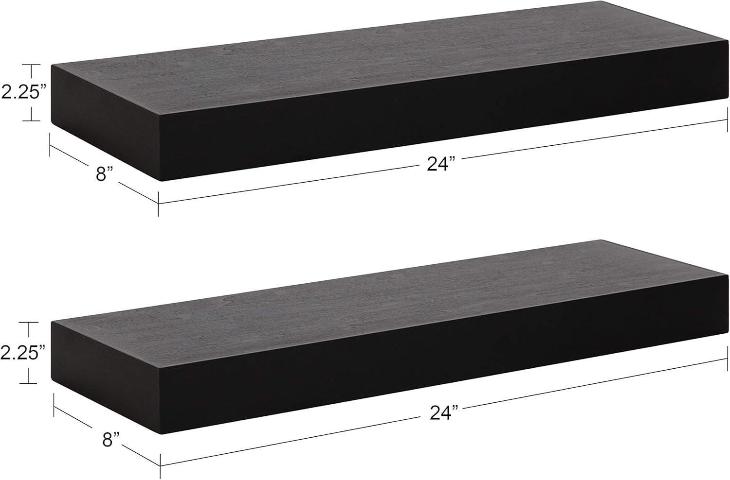 KATE AND LAUREL Havlock Modern Floating Wall Shelves