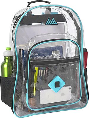 Trailmaker Clear Waterproof Stadium-Approved Backpack with Water Bottle Holder