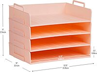 MIND READER Stackable Paper Trays Desktop Organizer Letter-Size