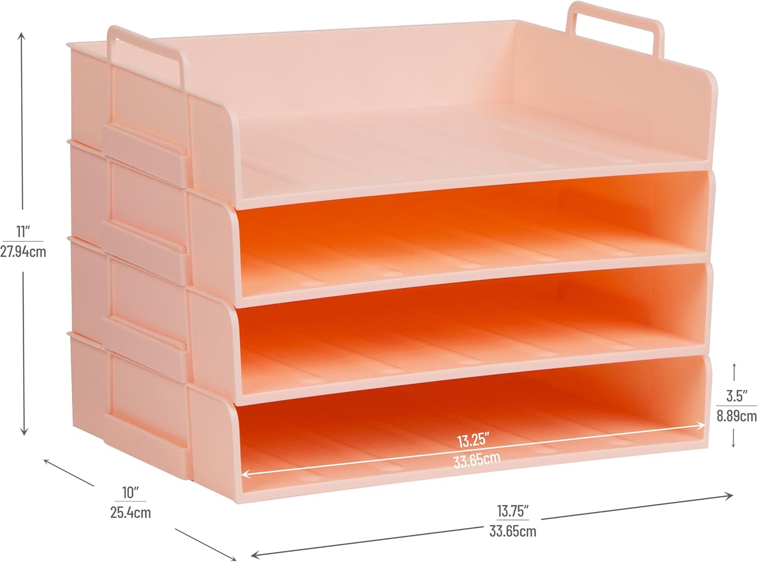 MIND READER Stackable Paper Trays Desktop Organizer Letter-Size