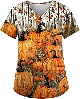 Scrub Tops Mujeres Halloween Estampado 2025 Scrub Tops Mujeres Halloween Estampado 2025