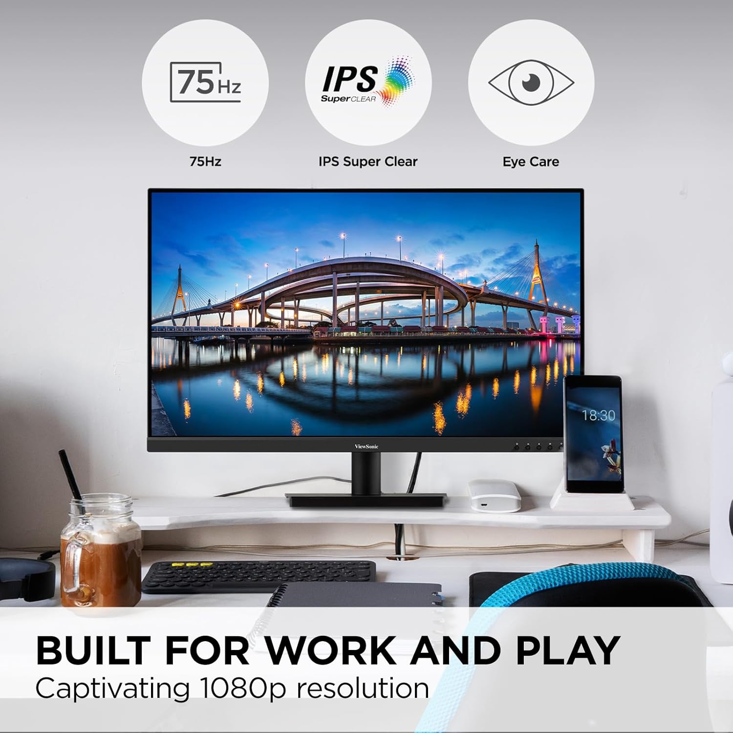 VIEWSONIC Full HD 1080p Frameless Eye Care Monitors