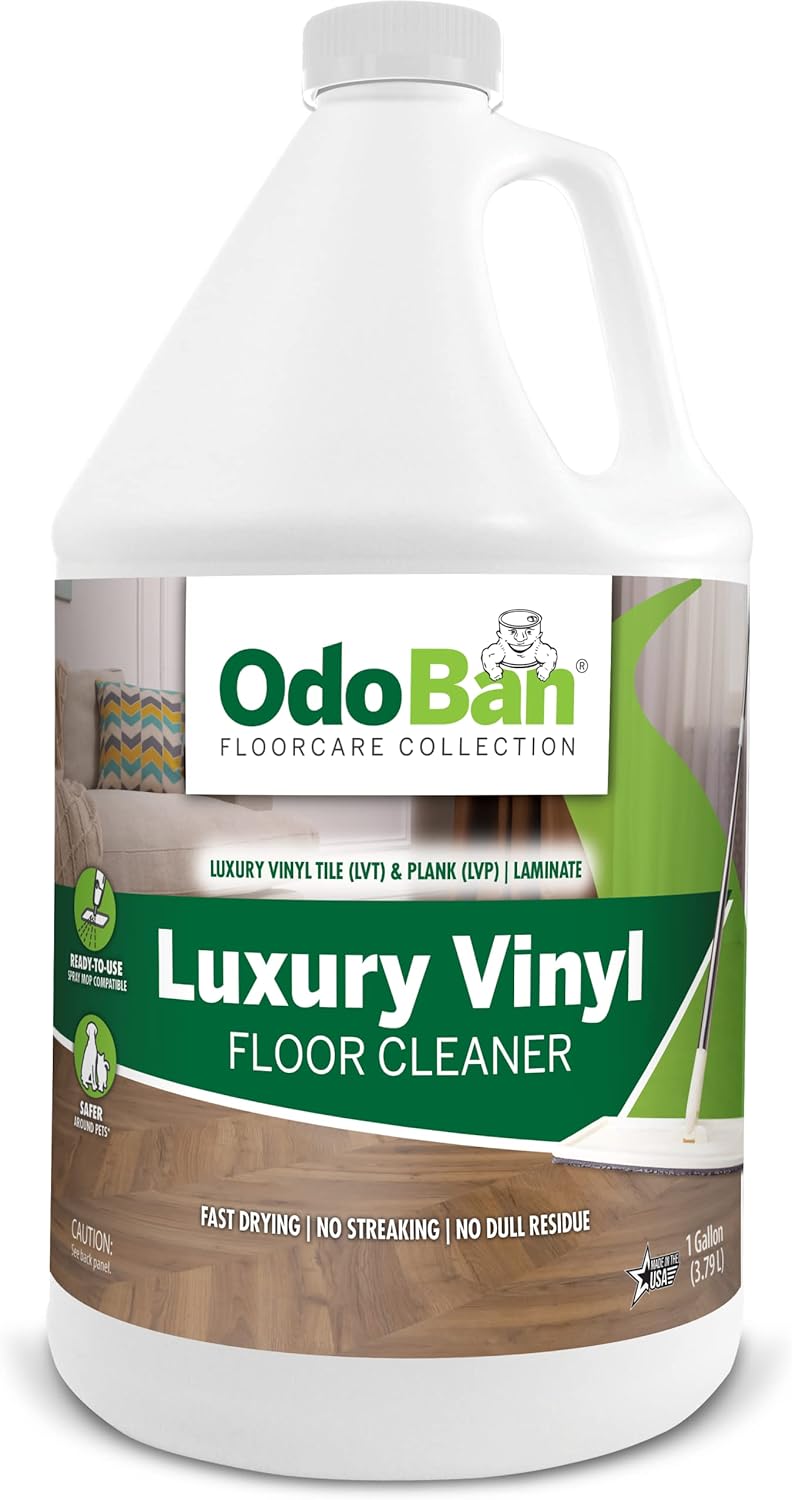 OdoBan Ready-to-Use Luxury Vinyl Floor Cleaner, Streak Free and Neutral PH Formula, 1 Gallon, Scentless 128 Fl Oz (Pack of 1)