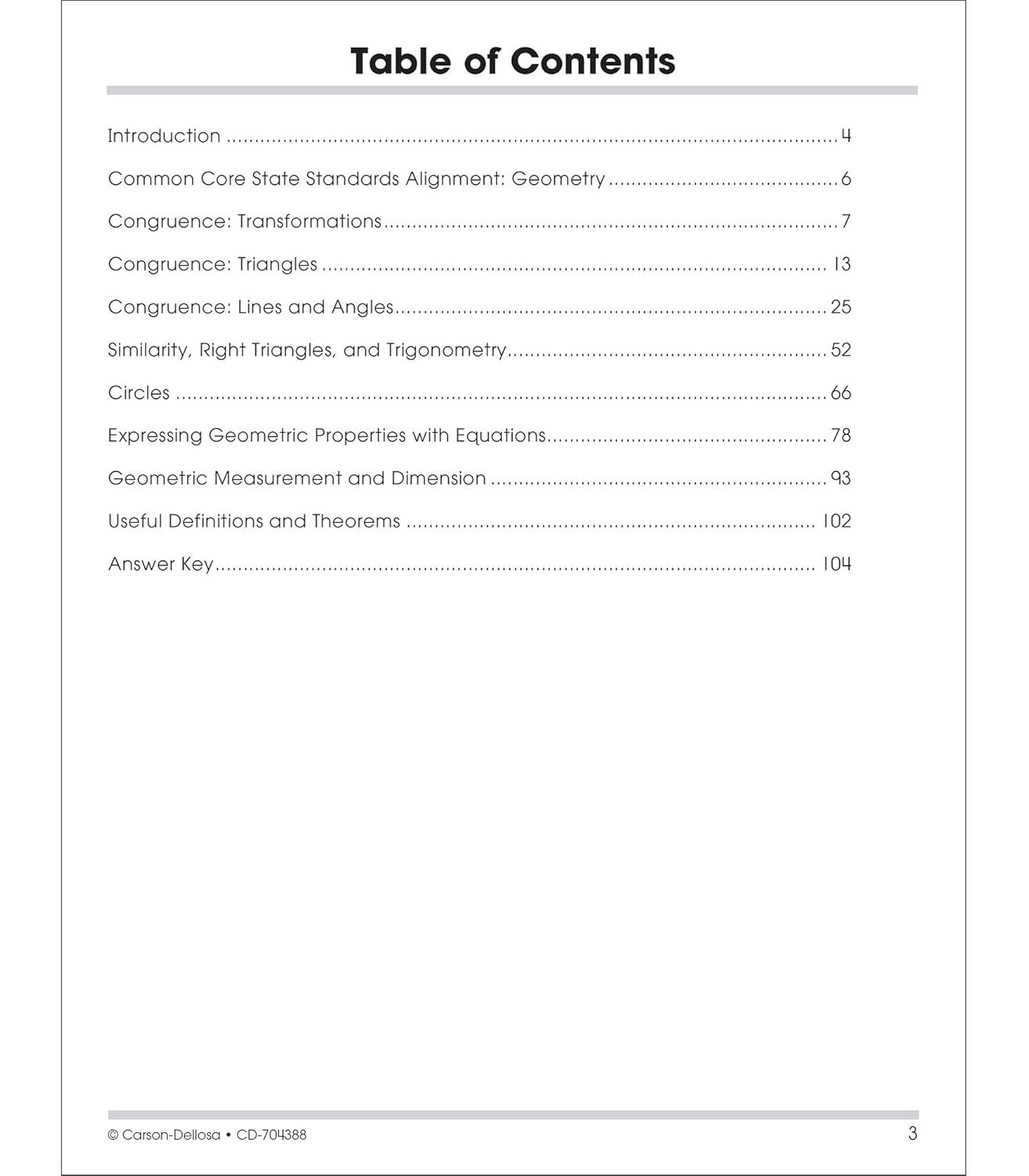 Carson Dellosa The 100 Series Geometry Workbook, Math Book for Grades 8 and Up Covering Trigonometry, Geometric Equations