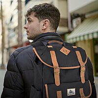 Kelty 18 Inch Laptop Travel Backpack, Drawstring Anti-Theft Backpack with Laptop Compartment, Side Pockets for Men, Women (Black Travel Rucksack)