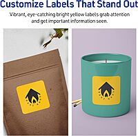 Avery Printable Square Labels, Sure Feed Technology, 2-1/2" x 2-1/2", Bright Yellow Labels, Laser/Inkjet Printable, 90 Total, Great for Jars and Packaging 90 labels