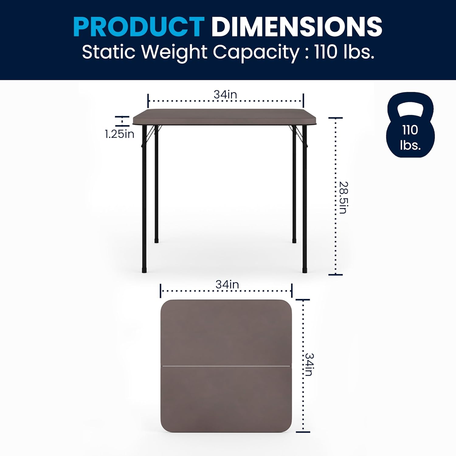 Flash Furniture Square Plastic Folding Event Table