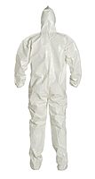 DuPont Tychem 4000 SL122B Chemical Resistant Coverall with Hood and Boots, Disposable, Bound Seams, Elastic Cuff, White, 3XL (Pack of 12) 12-Pack