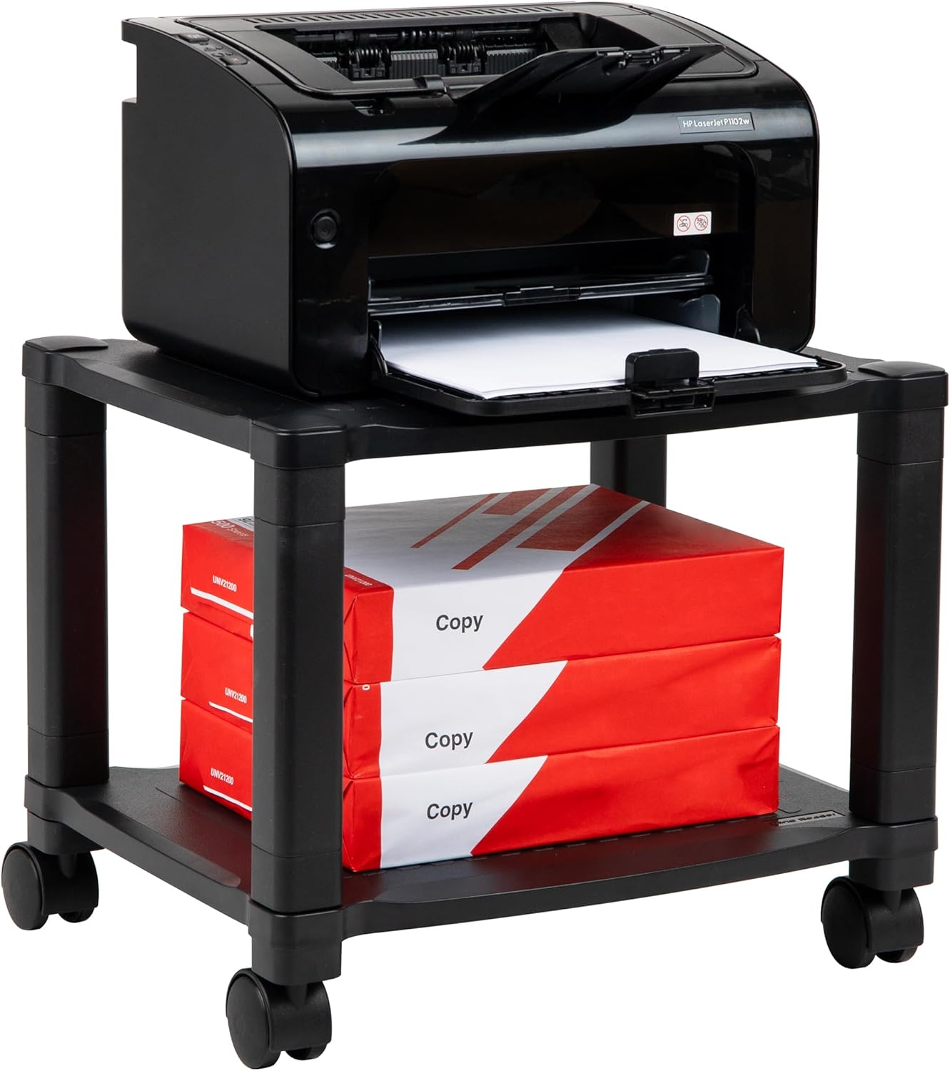 Mind Reader Rolling Printer Cart, Utility Cart, Printer Stand, Under Desk Storage, Office, 17.25"L x 13.5"W x 14.25"H