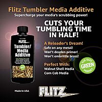 Flitz Tumbler Media Additive - 16oz Bottle of USA-Made Brass Cleaner Reloading Liquid for Ammo, Copper