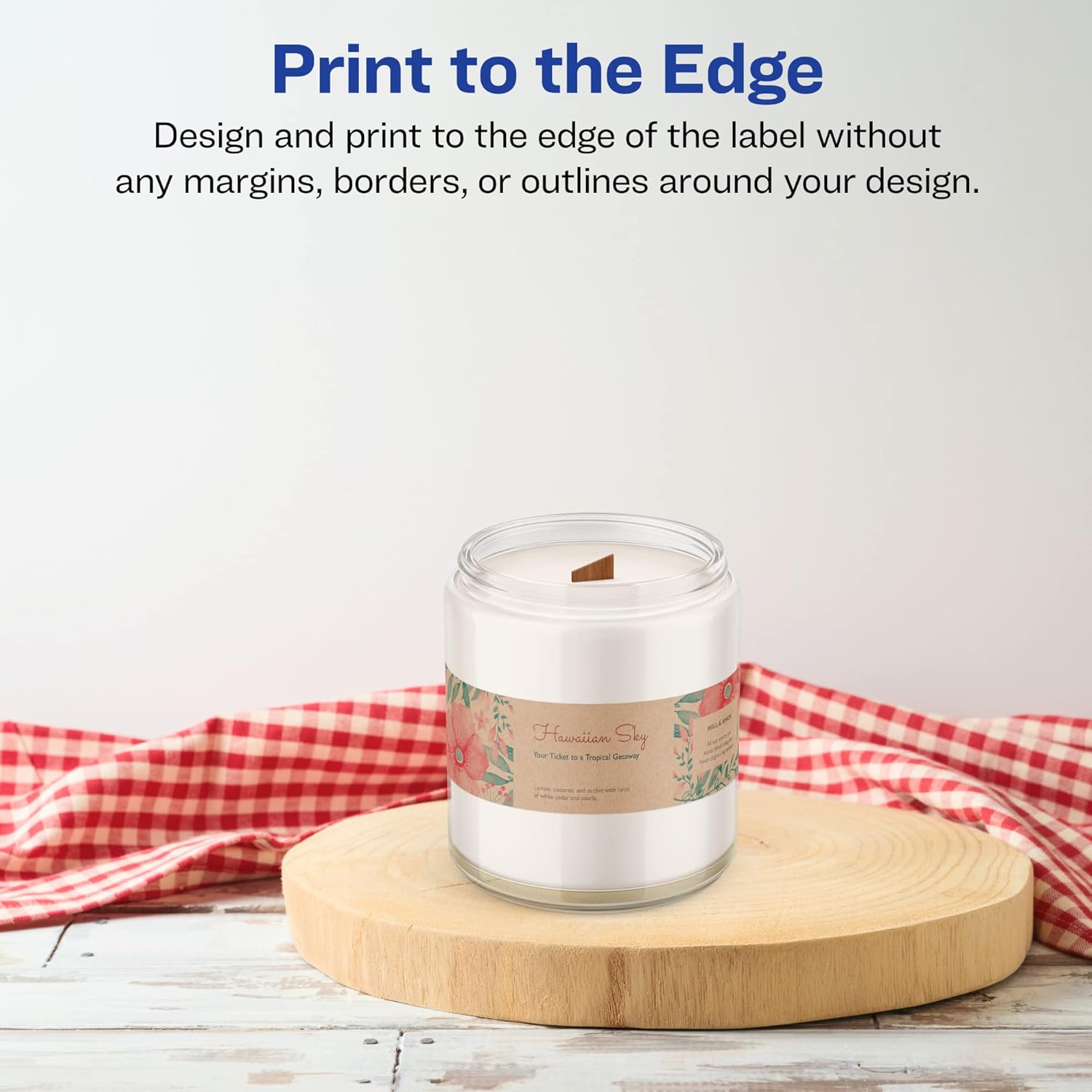 Avery Kraft Brown Rectangle Labels, Sure Feed Technology, 1.75" x 7.75", Print-to-The-Edge, Laser/Inkjet Printable