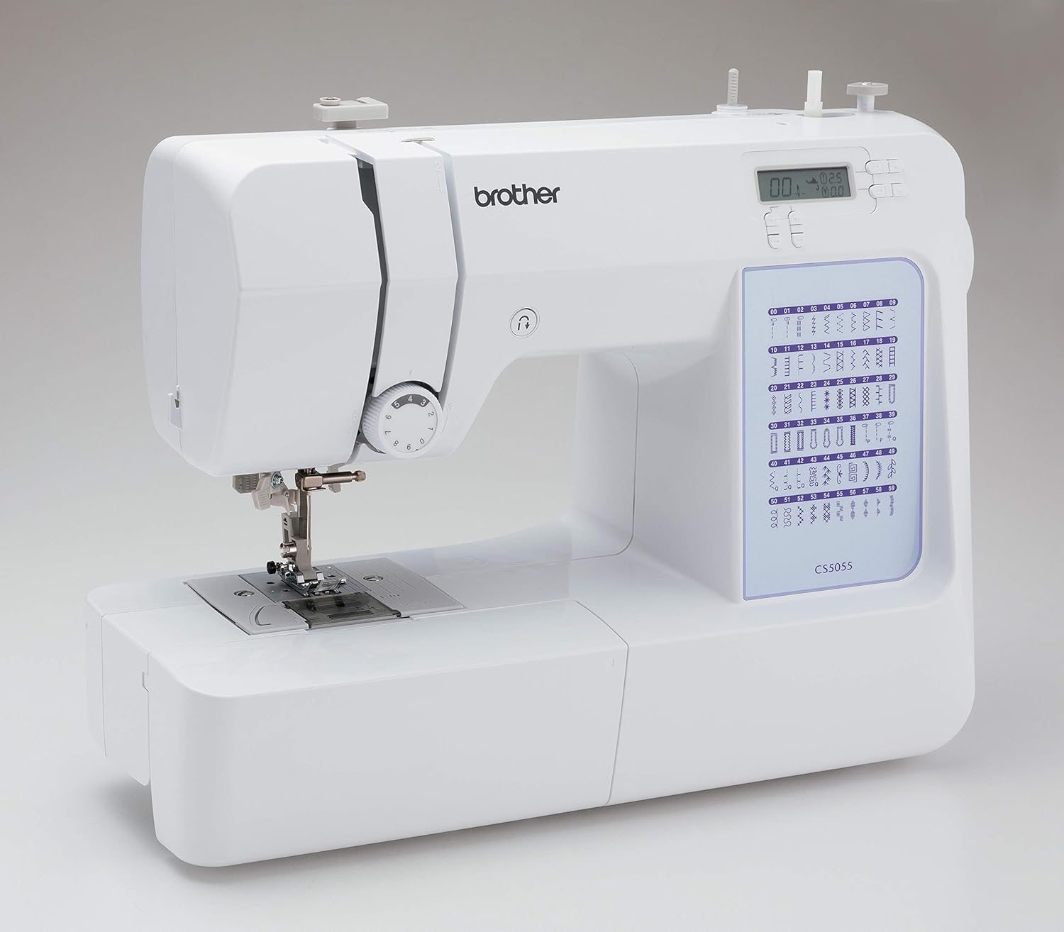 Brother CS5055 Computerized Sewing Machine, 60 Built-in Stitches, LCD Display, 7 Included Feet, White New Model: CS5055