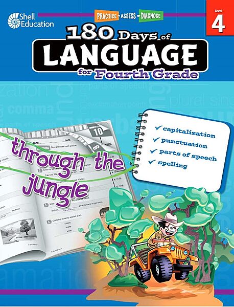 Shell Education 180 Days of Language for Fourth Grade (180 Days of Practice)