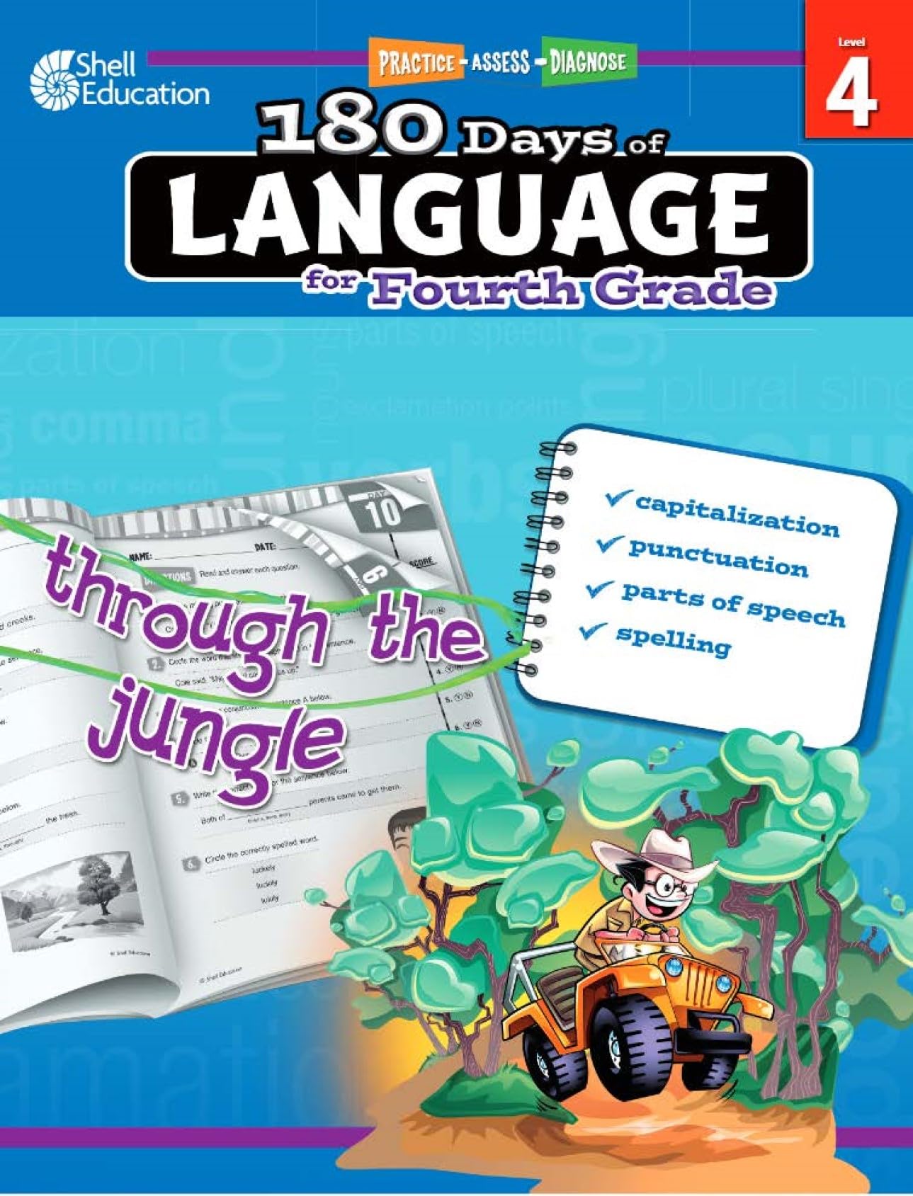 Shell Education 180 Days of Language for Fourth Grade (180 Days of Practice)