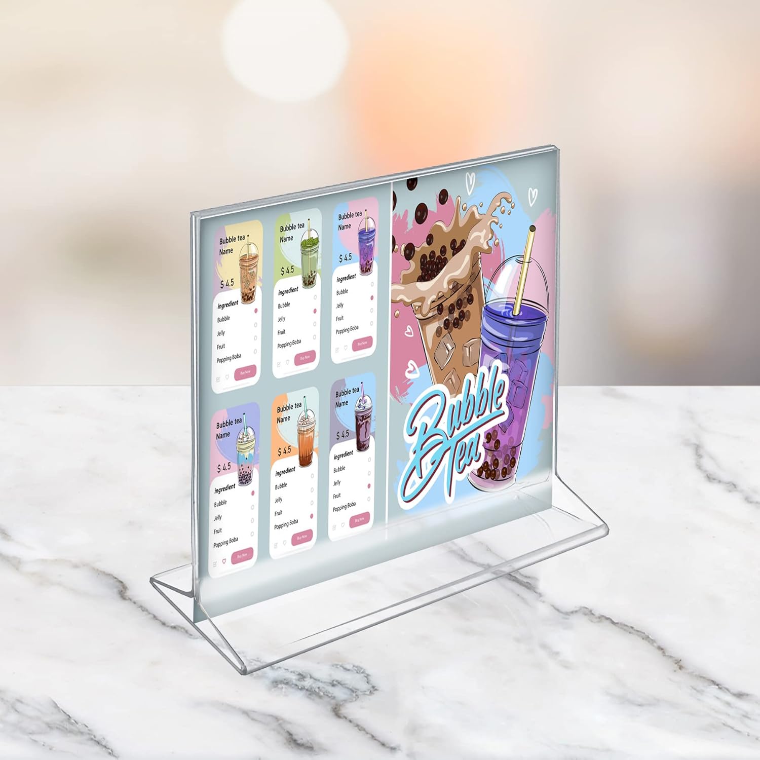 Azar Displays Top-Load Acrylic Sign Holders, Clear, Pack of 10