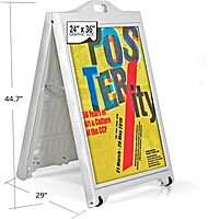 AZAR DISPLAYS Double-Sided Sidewalk A-Frame Sign w/Protective Lens