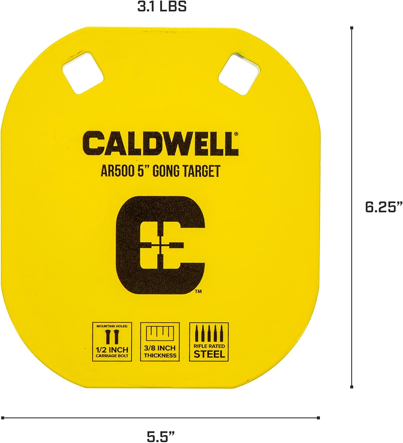 CALDWELL High Caliber AR500 Steel Targets with Hanging Options